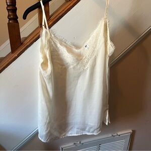 BP White Flowy Tank Top with Lace